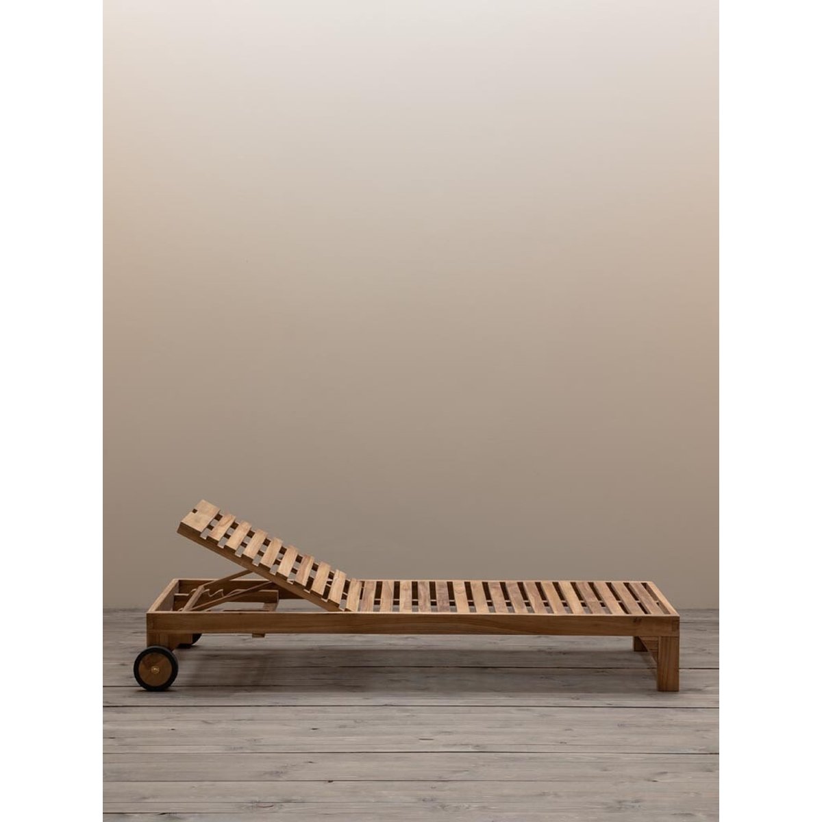 Chaise longue en teck TIRAMA bois clair, CHEHOMA