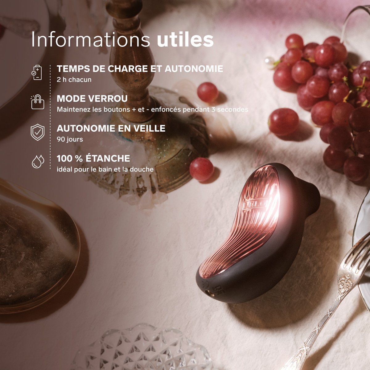 SONA 3 Cruise masseur clitoridien ionique contrôlé par l'application, pour un plaisir intense plum, LELO