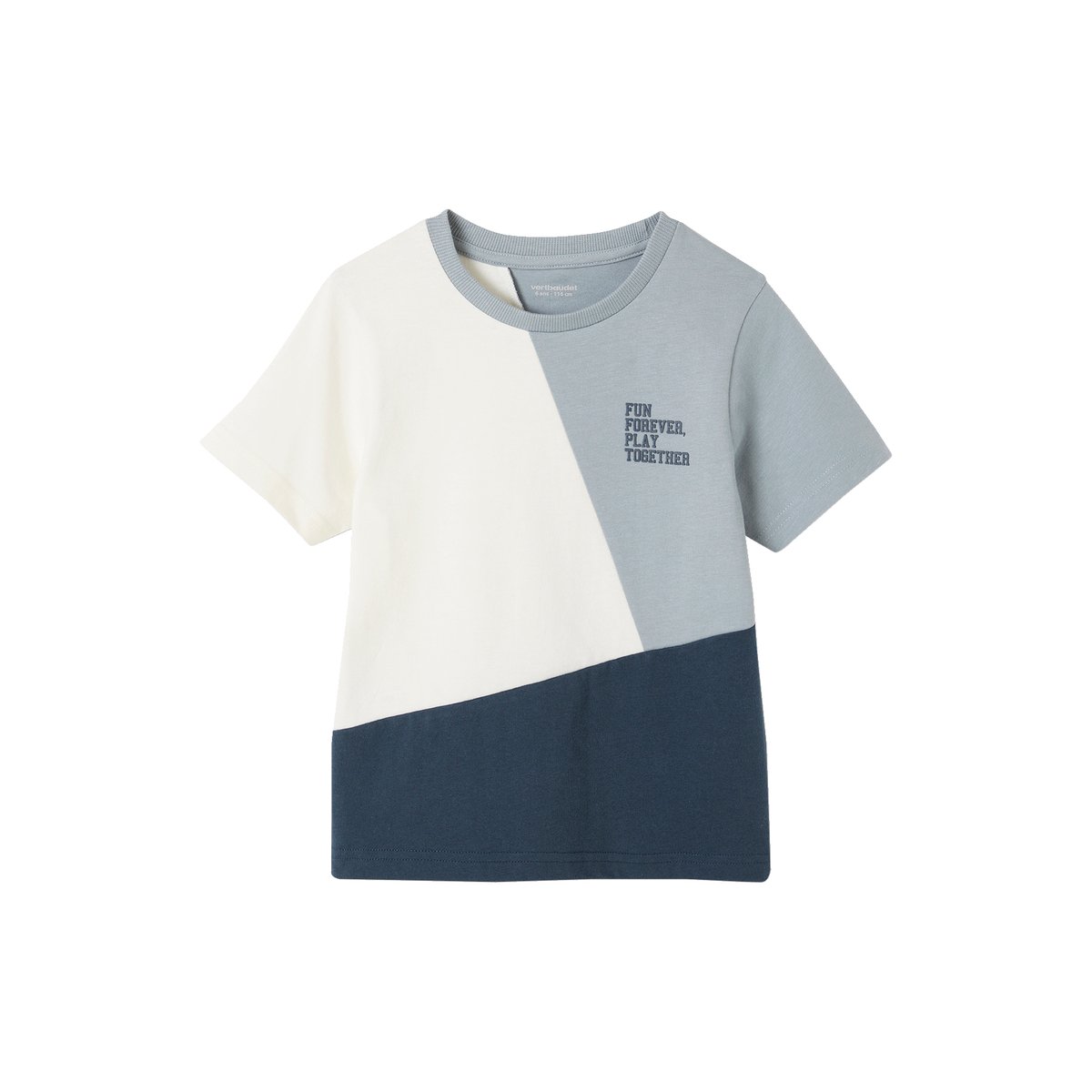 T-shirt sport colorblock manches courtes vert d'eau, VERTBAUDET