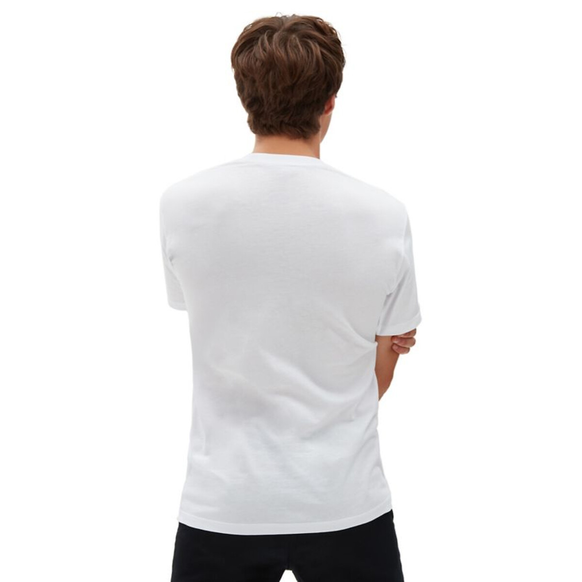 T-shirt col rond manches courtes imprimé devant blanc, VANS