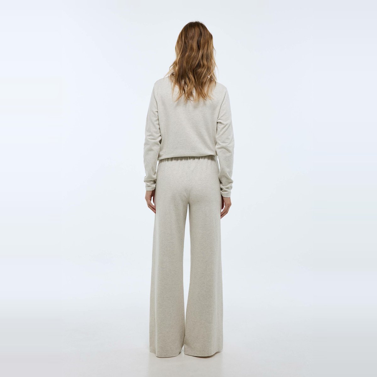 Pantalon uni en coton et modal anthracite, MONOPRIX