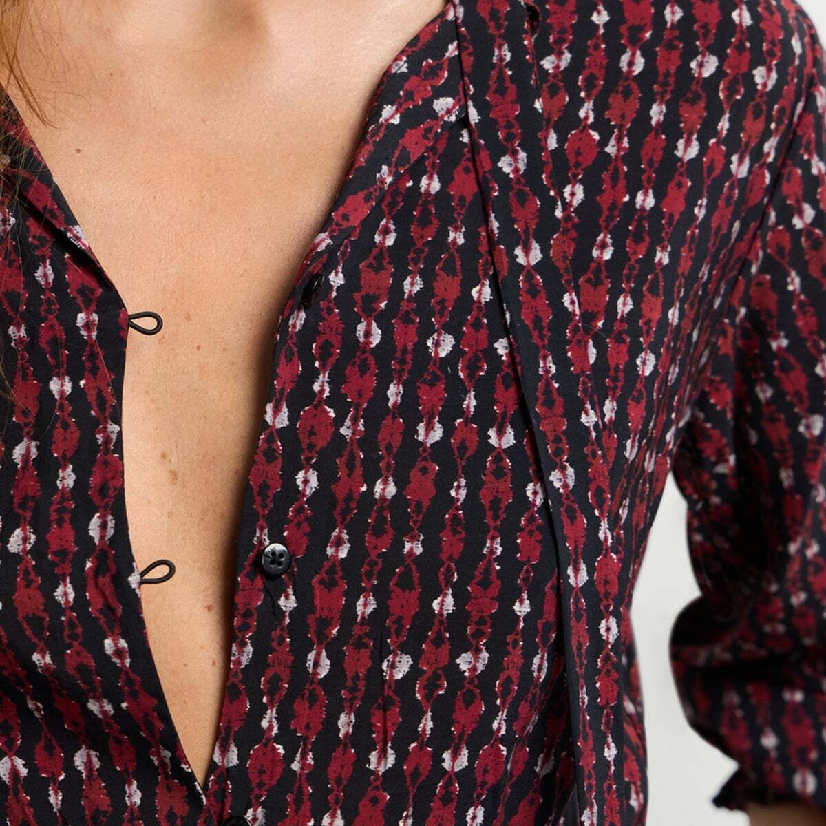Blouse Fluide À Imprimé Ikat rouge baie, PEPE JEANS