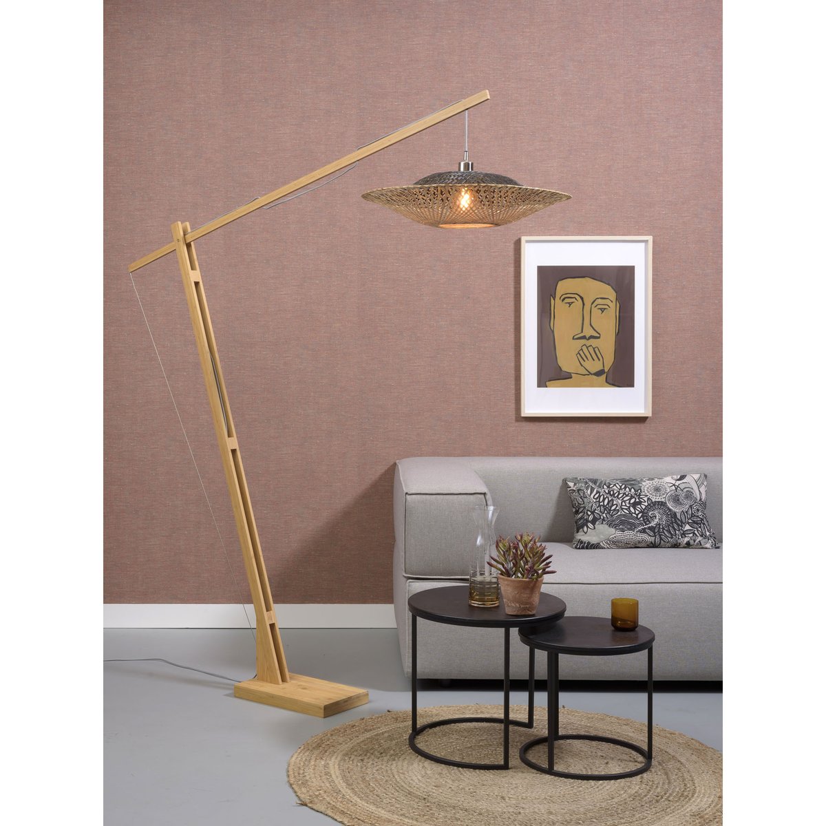 Lampadaire Bambou KALIMANTAN brun clair, GOOD & MOJO