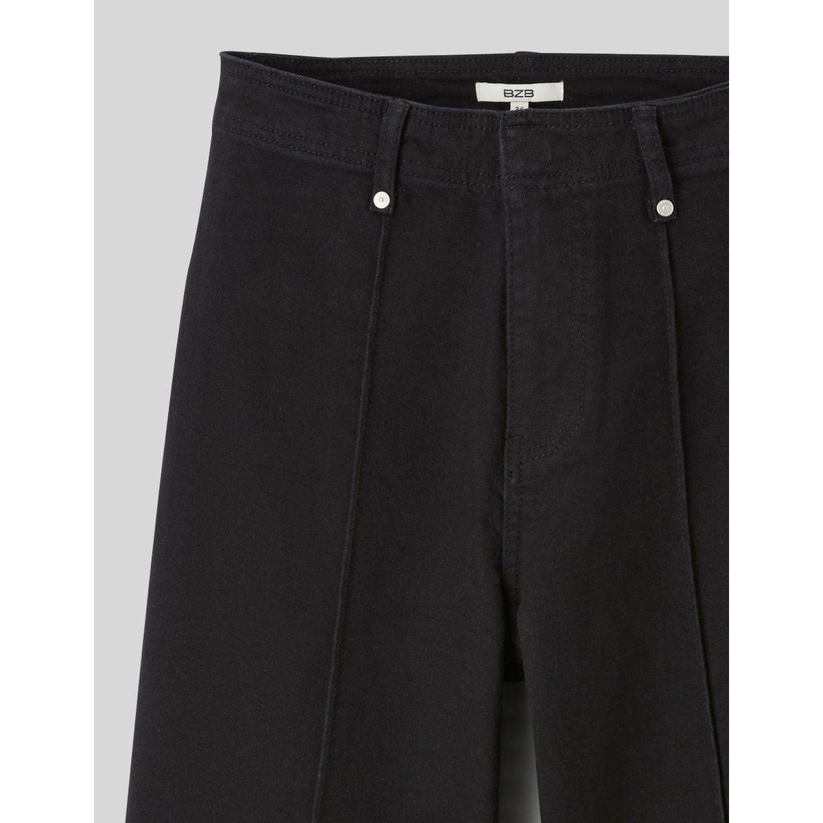 Jean wide leg surpiqures noir, BZB