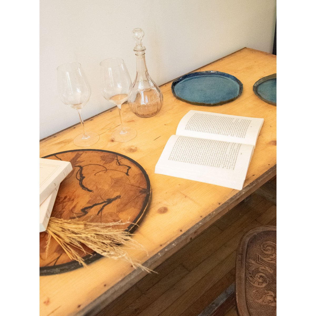 Table à manger établi Romy N°681 - Bon état bois clair, DEBONGOUT
