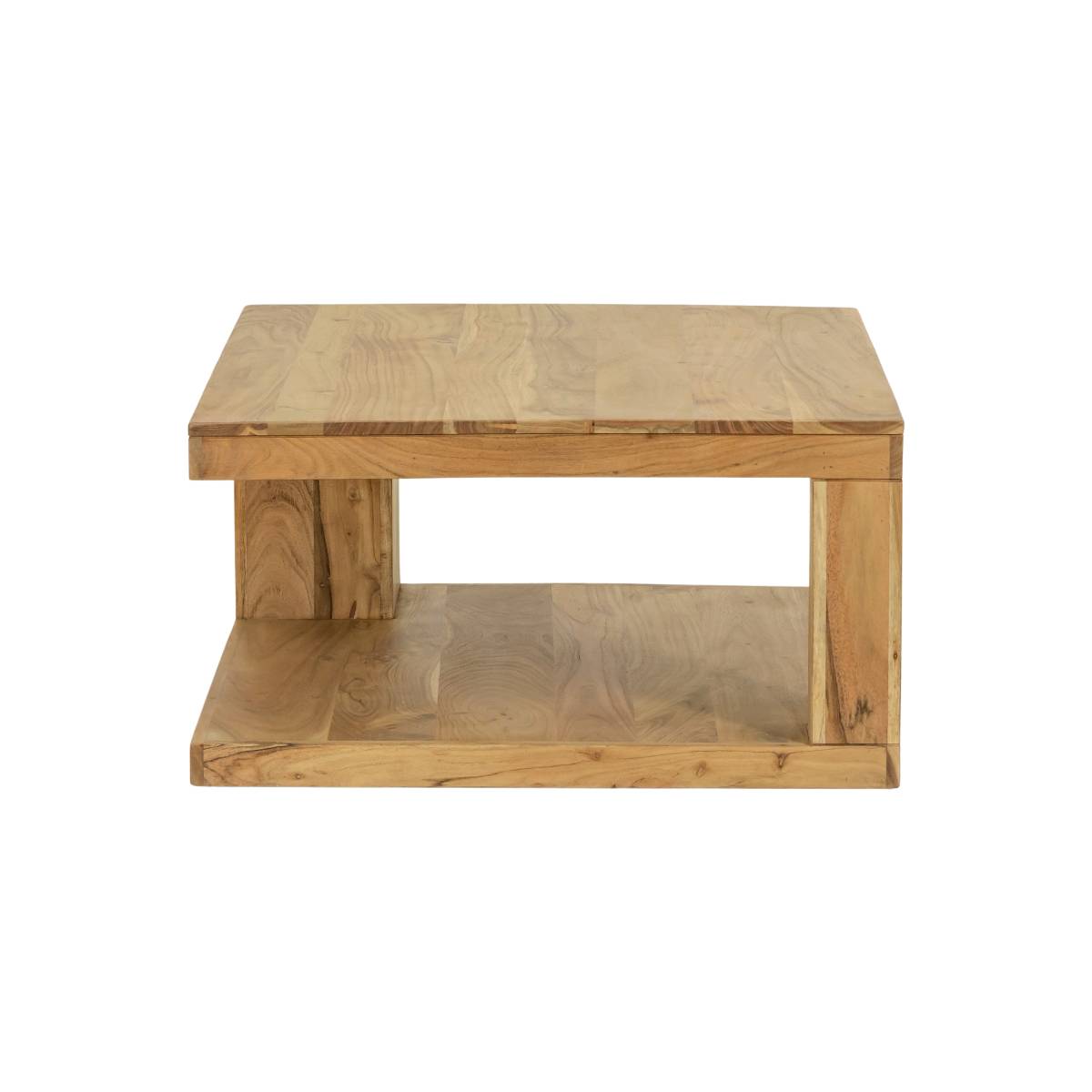 Table basse en bois d'acacia carrée CAËL bois clair, MADE IN MEUBLES