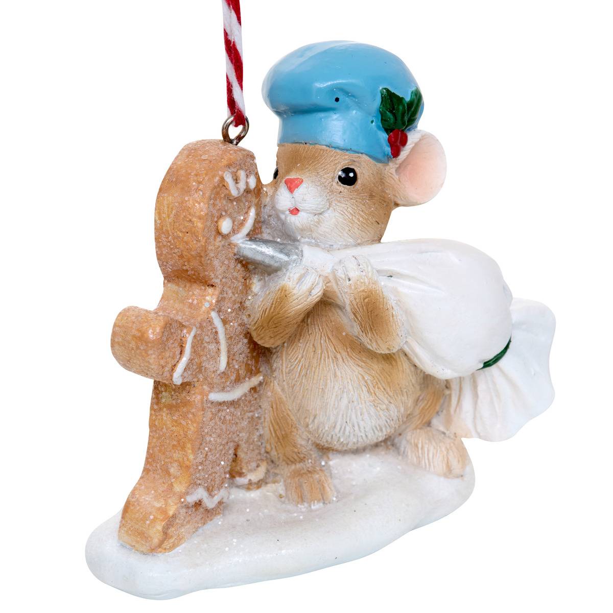 Suspension de sapin souris pâtissière en résine 9 cm modèle b, FEERIC LIGHTS & CHRISTMAS