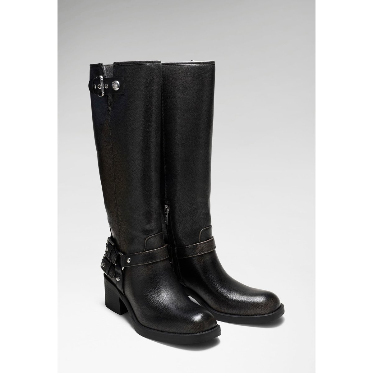 Bottes Matley En Cuir Véritable noir, GUESS