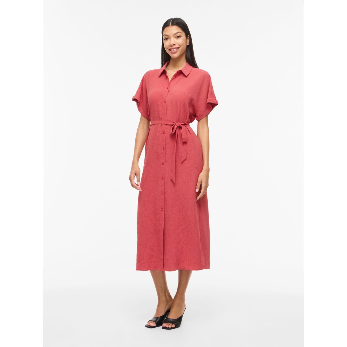 Robe-Chemise rose - holly berry1, VILA