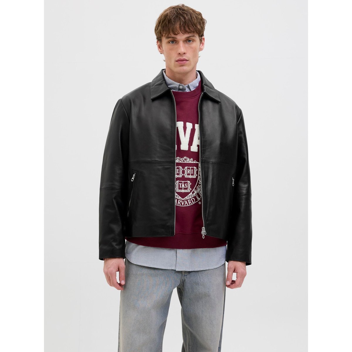 Veste En Cuir black, JACK & JONES