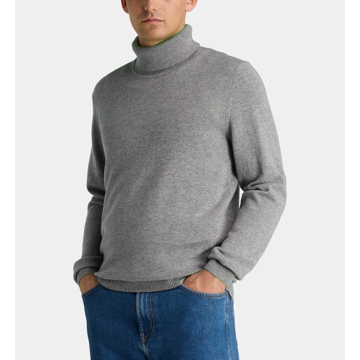 Pull roorol en laine mérinos gris acier, GALERIES LAFAYETTE