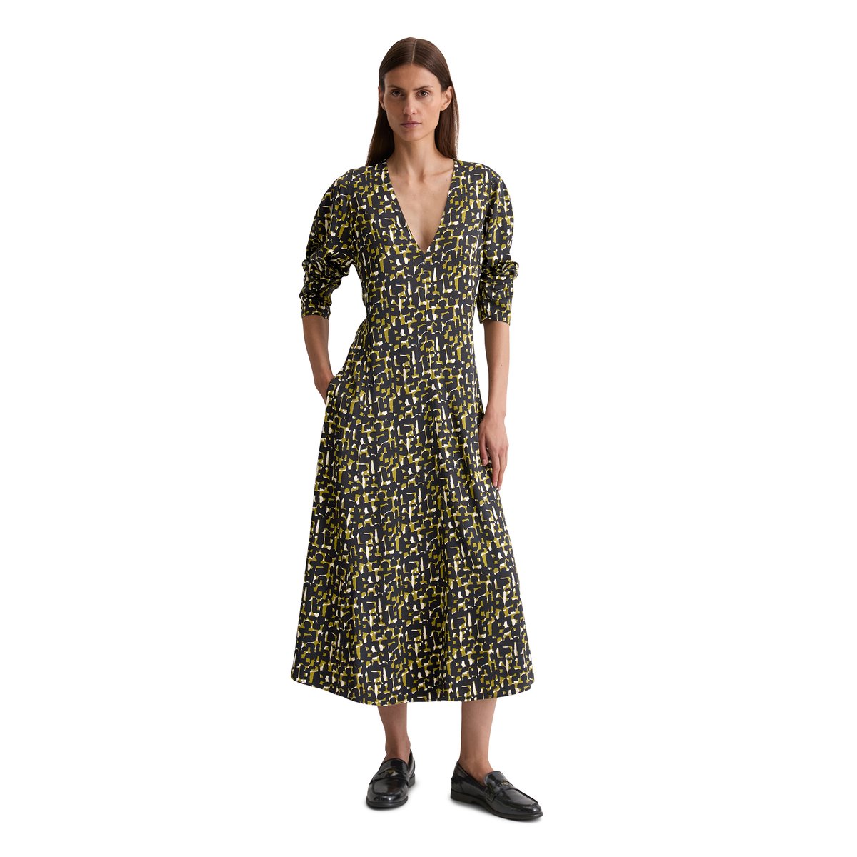 Robe shaped en satin stretch de viscose hellgrün, MARC O'POLO
