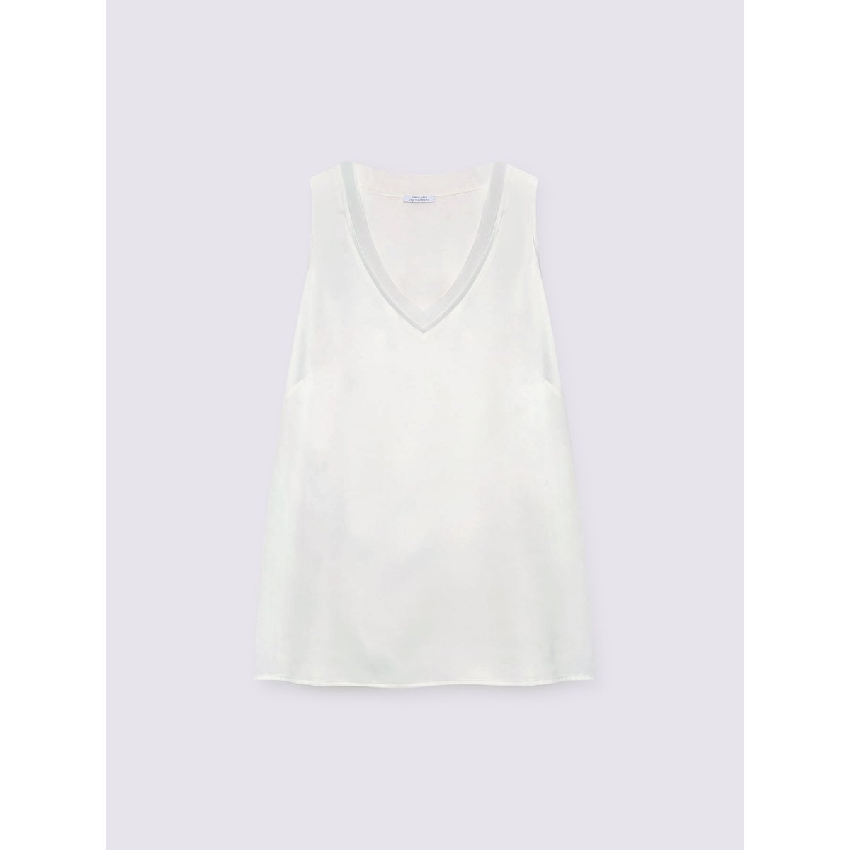 Top sans manches avec décolleté en V blanc, FIORELLA RUBINO