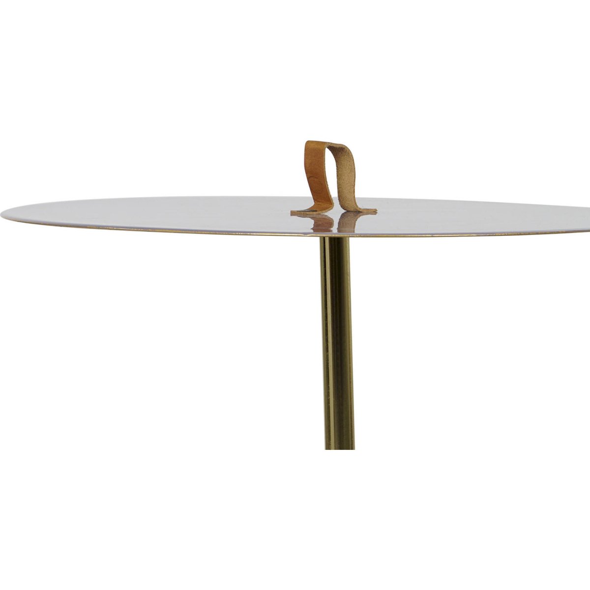 Table d'appoint ronde en fer et cuir, URBAN lilas pastel raffiné, RECOLLECTION