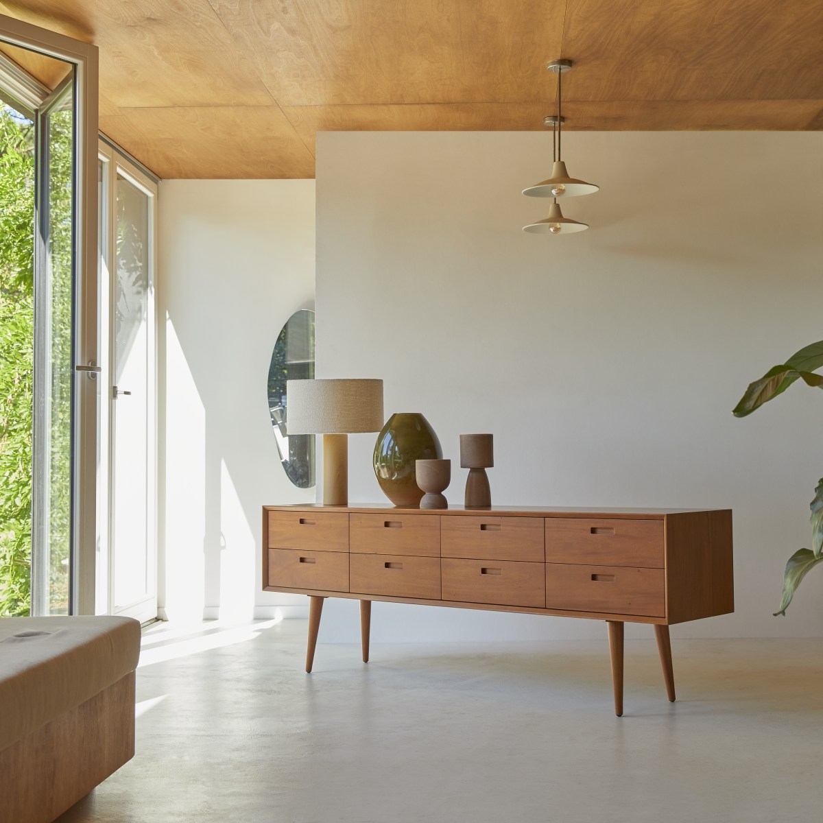 Commode en Acajou massif, MAGDA 50'S naturel, TIKAMOON