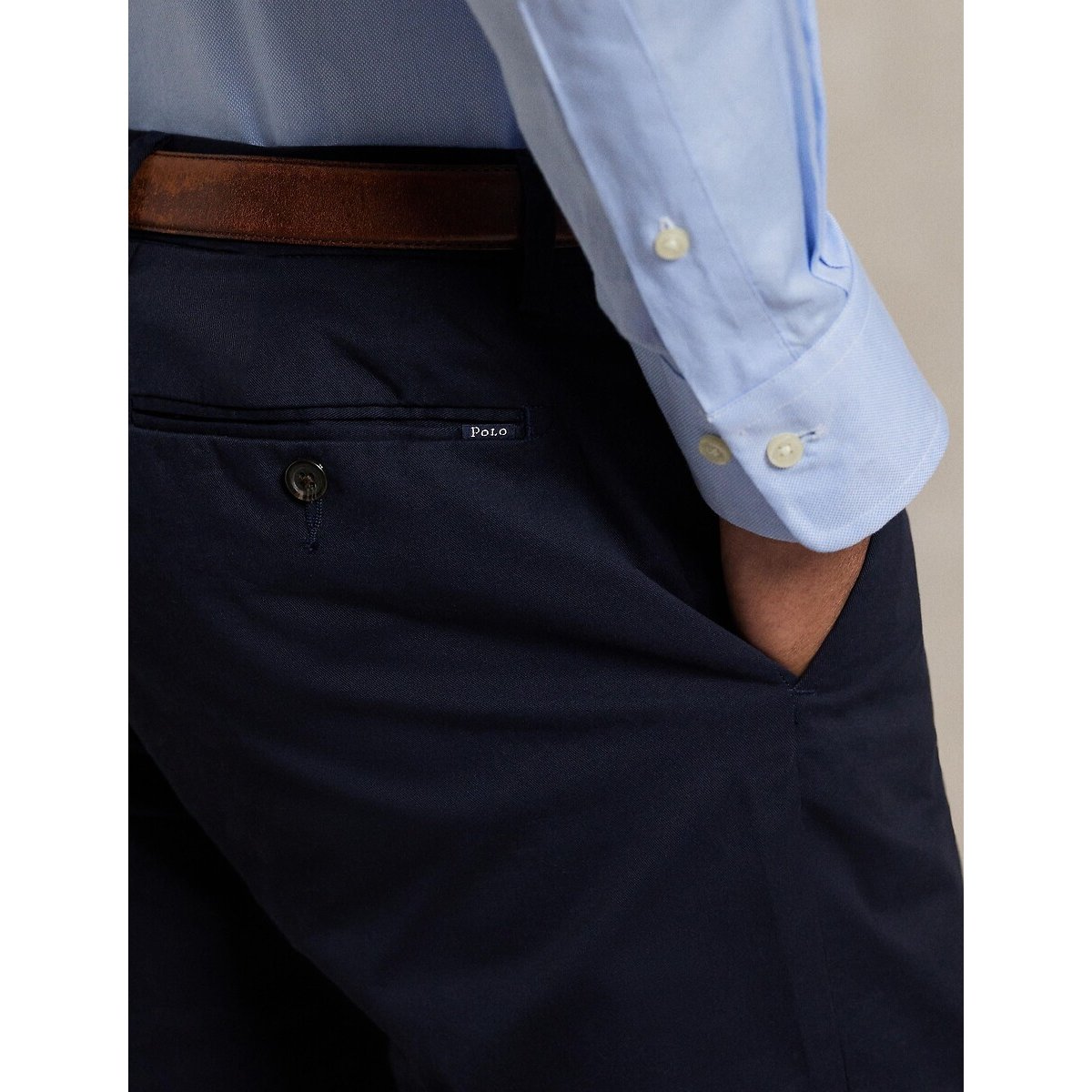 Pantalon slim, en twill de coton bleu marine, POLO RALPH LAUREN