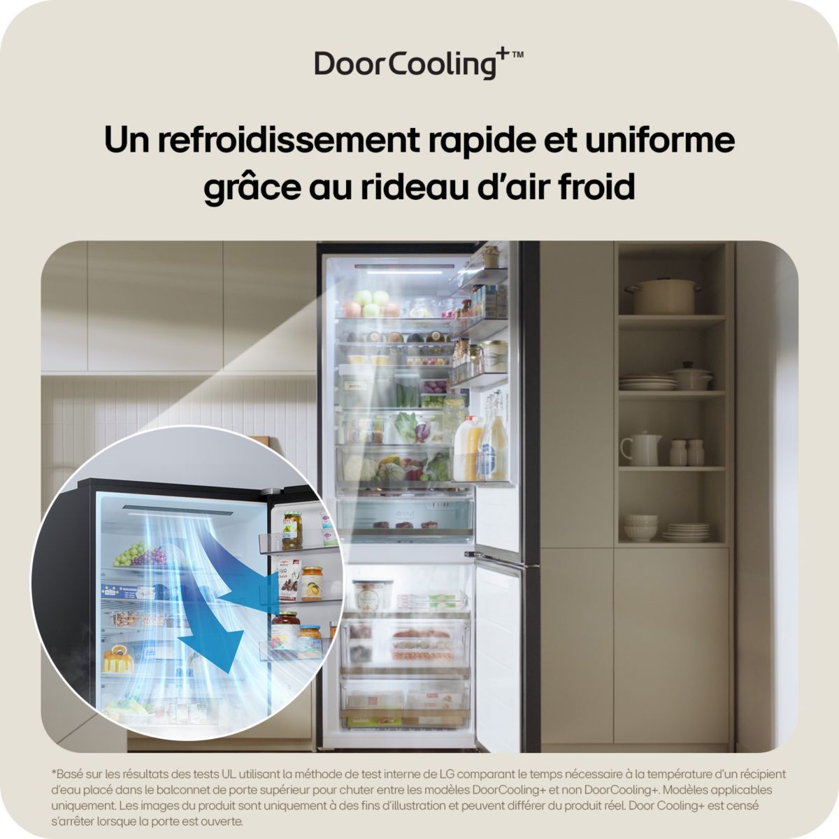 Réfrigérateur combiné GBBS727CMB couleur unique, LG
