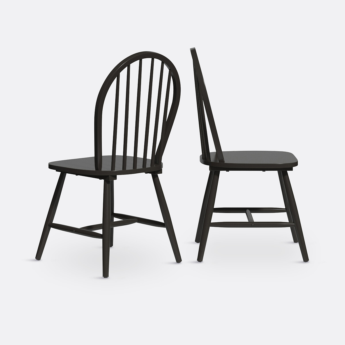 Set of 2 Windsor Spindle Back Chairs black, LA REDOUTE INTERIEURS