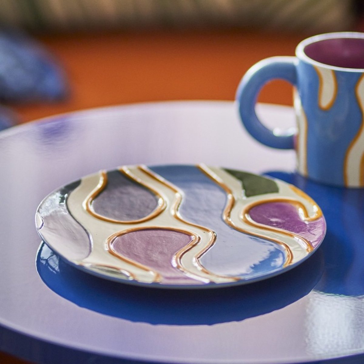Petites assiettes design Salacia set de 4 multicolore, BLOOMINGVILLE