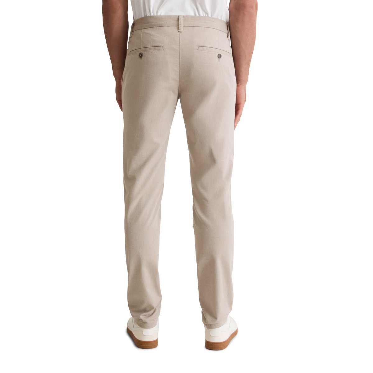 Pantalon modèle Stig Jogger shaped en Two-Tone Organic Cotton Stretch beige, MARC O'POLO