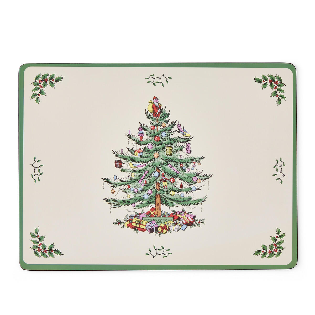 Set of 4 Christmas Tree Placemats white, PIMPERNEL