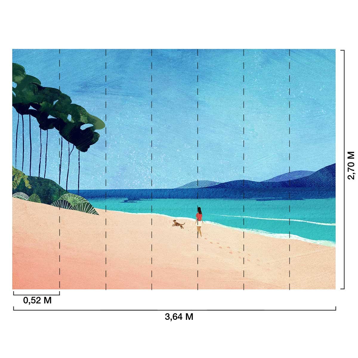 Papier peint echappée en bord de mer intissé, HEXOA
