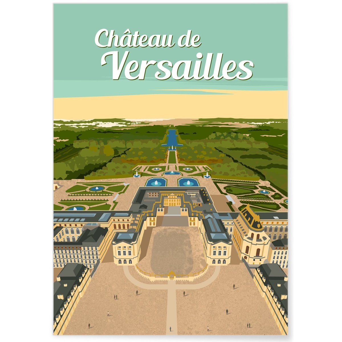 Affiche Château de Versailles blanc, L'AFFICHERIE