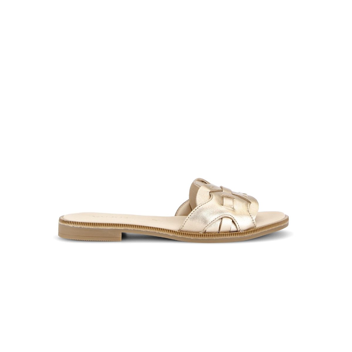 Mules en cuir à talon décroché doré, GABOR