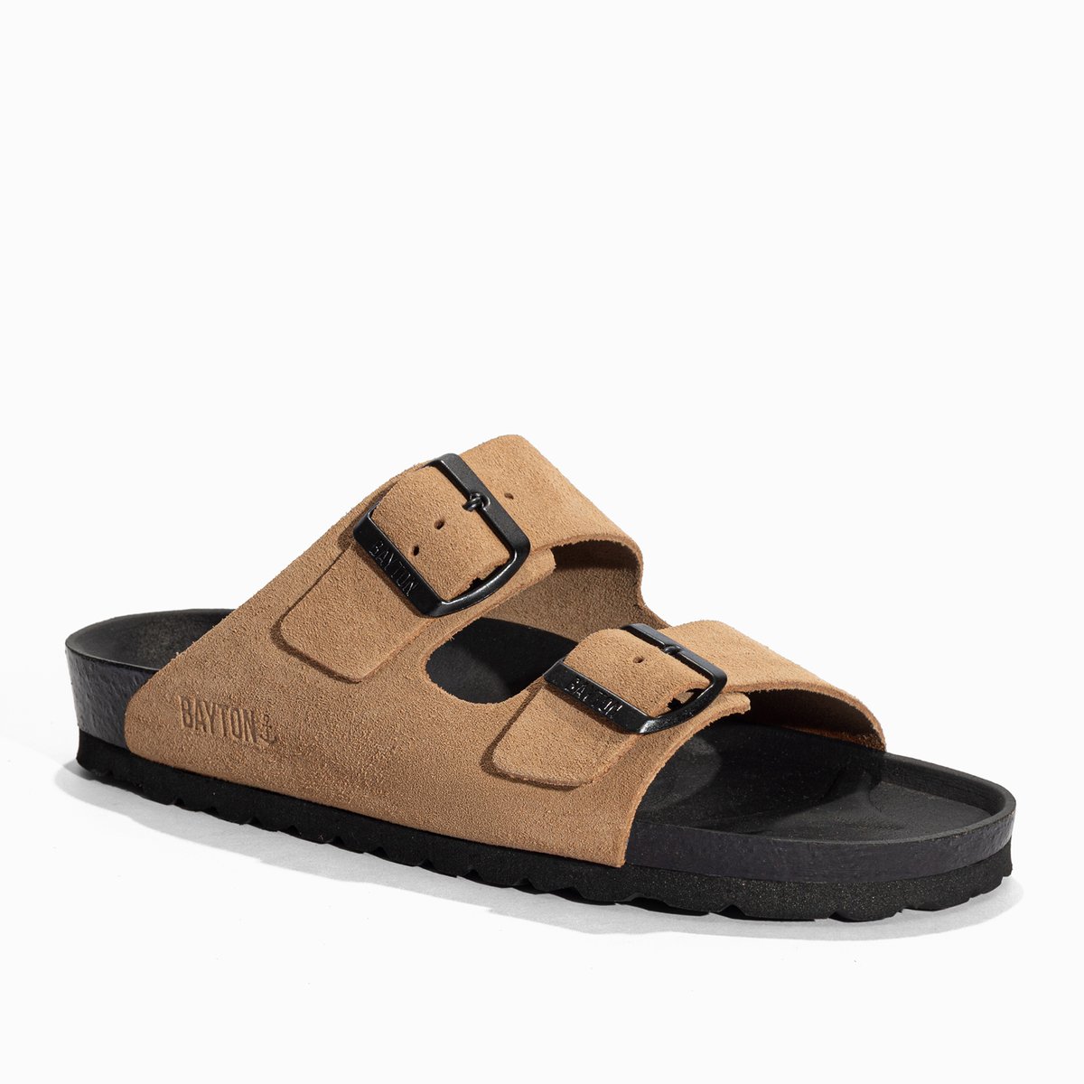 Sandales en cuir suedé ATLAS beige foncé, BAYTON