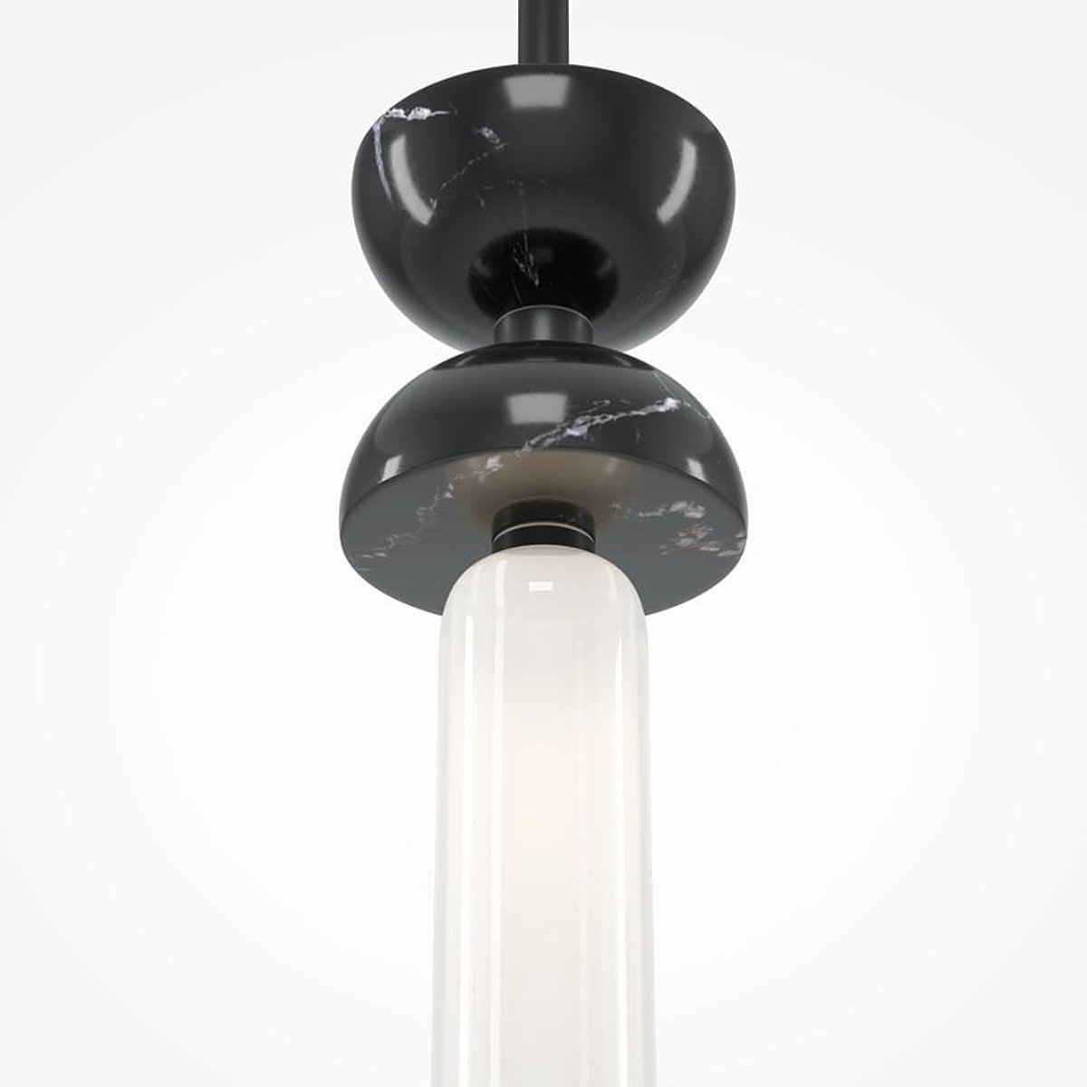 Suspension design métal et marbre ENID noir, PIER IMPORT