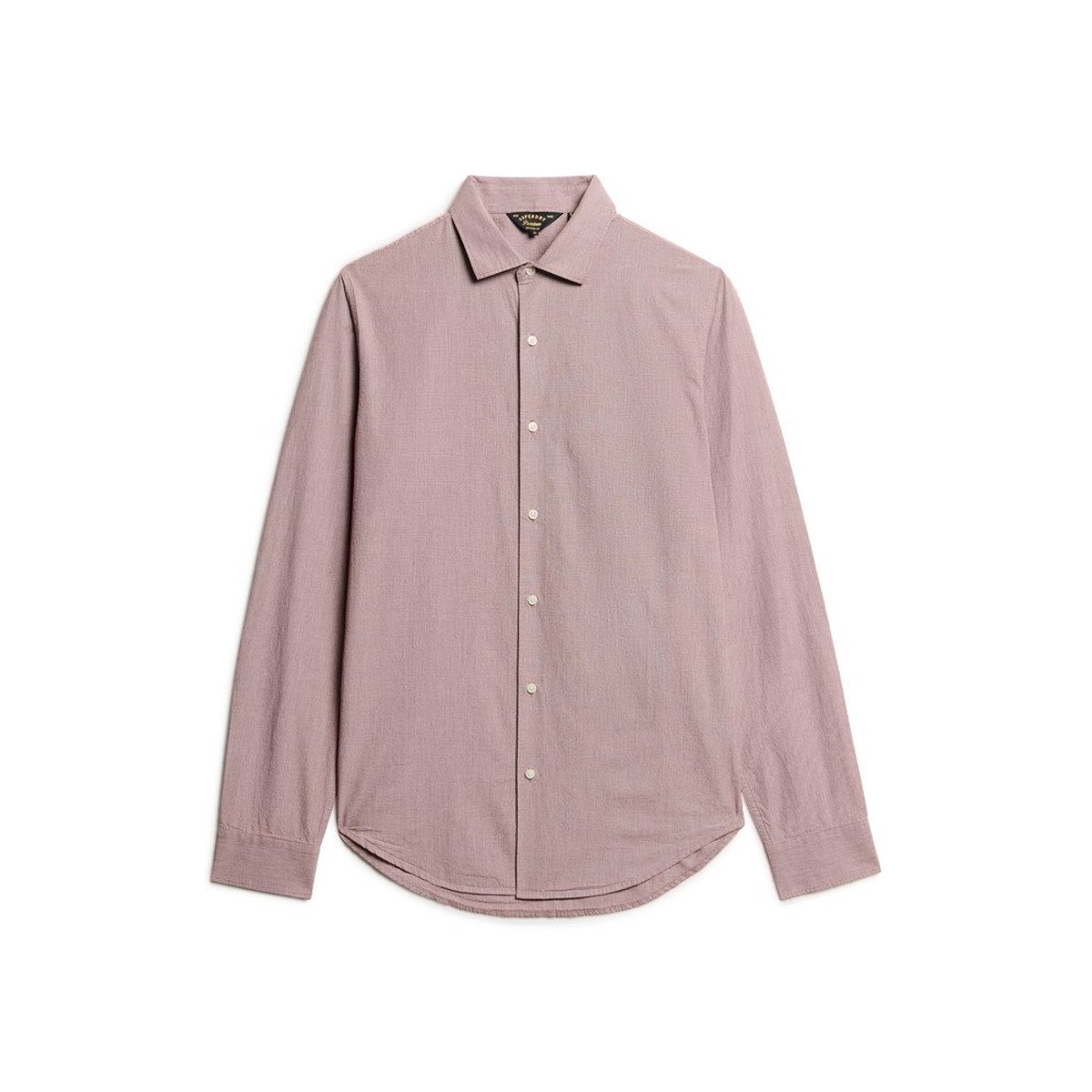 Chemise décontractée à manches longues acajou rouge, SUPERDRY