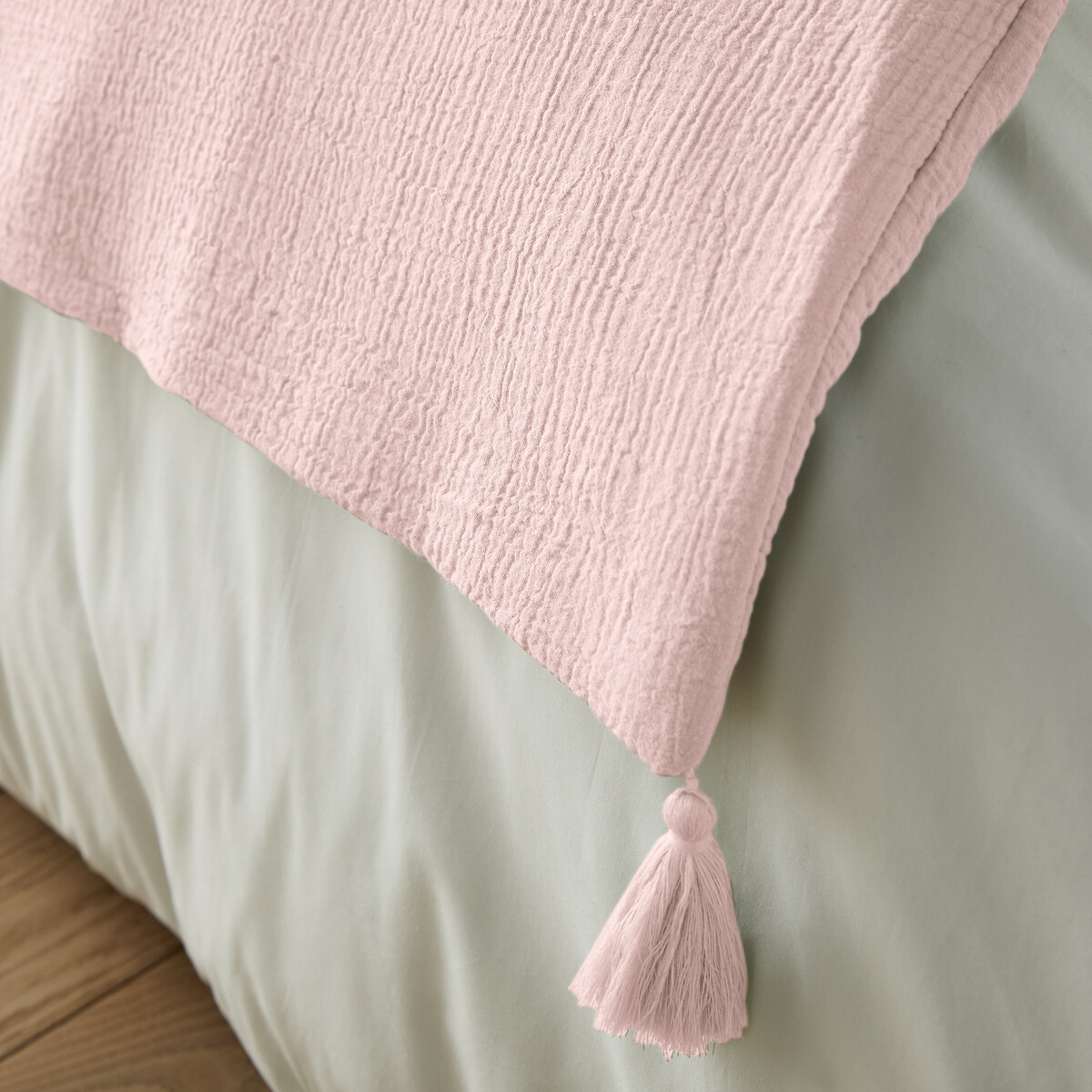 Capa de almofada acolchoada, em gaze de algodão, Kumla rosa claro, LA REDOUTE INTERIEURS