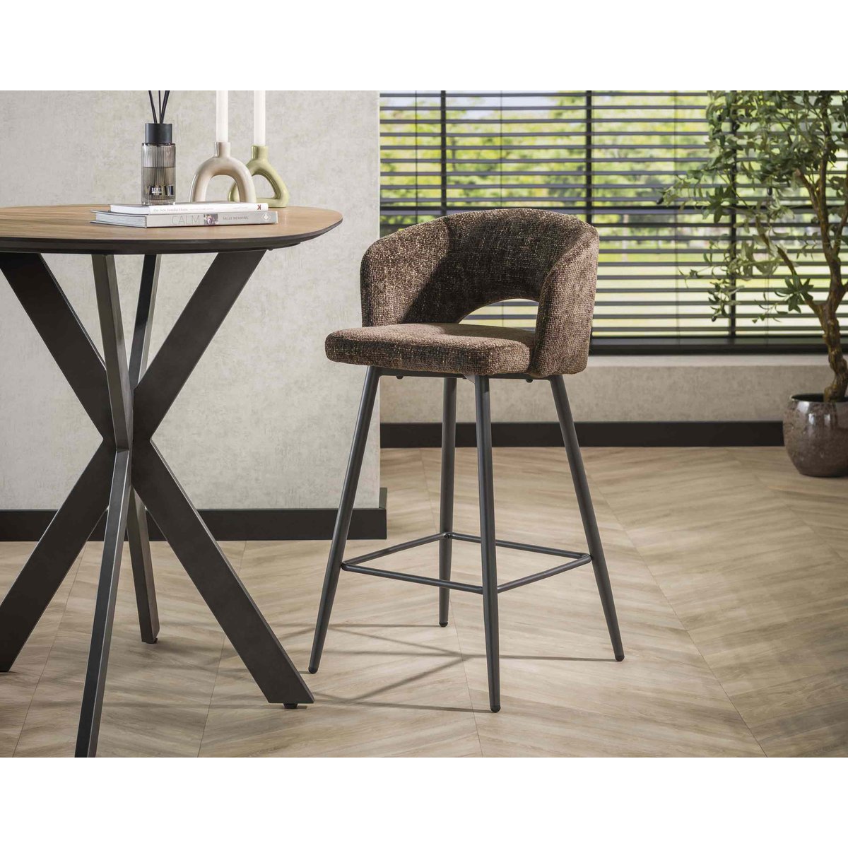 Lot de deux Tabourets de bar - 94 cm - PATTAYA marron, BEST MOBILIER