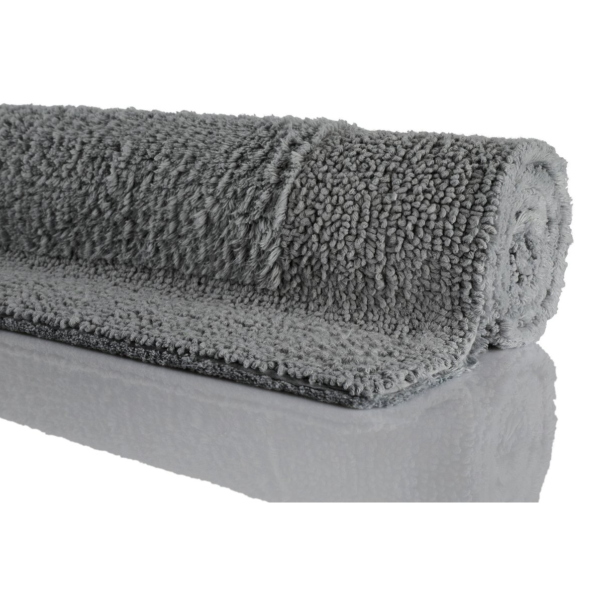 Tapis de bain coton doux réversible , FINN gris, WECON HOME