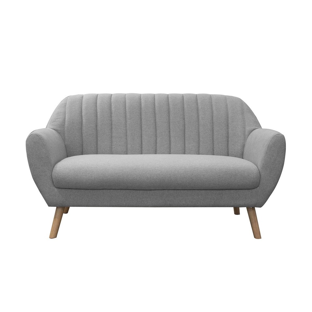 Canapé 2 places design vintage SOFIA gris, THE HOME DECO FACTORY