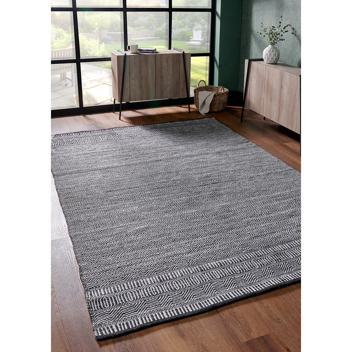 Inca Design Indoor/Outdoor Rug black/white, SO'HOME