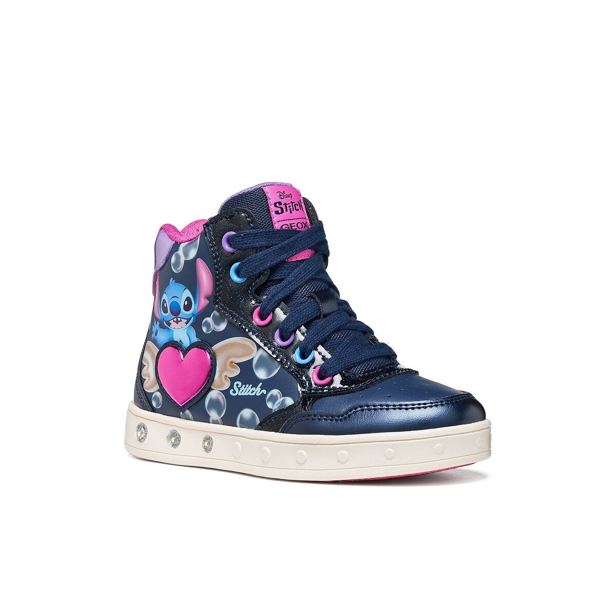 Knöchelhohe Sneaker, mit LEDs, SKYLIN x LILO & STITCH marine, GEOX
