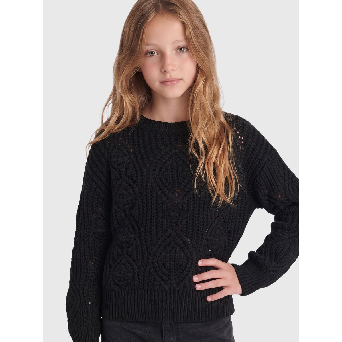 Pull En Maille black 1, KIDS ONLY