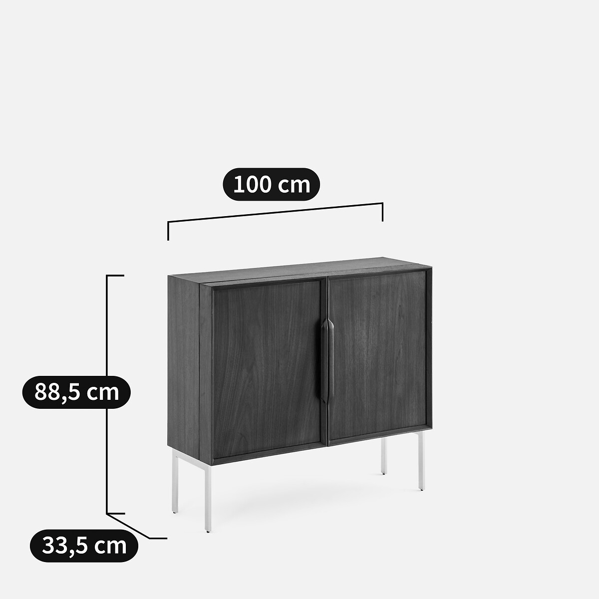 Omid Walnut Veneer Low Cabinet/Hideaway Desk walnut, AM.PM