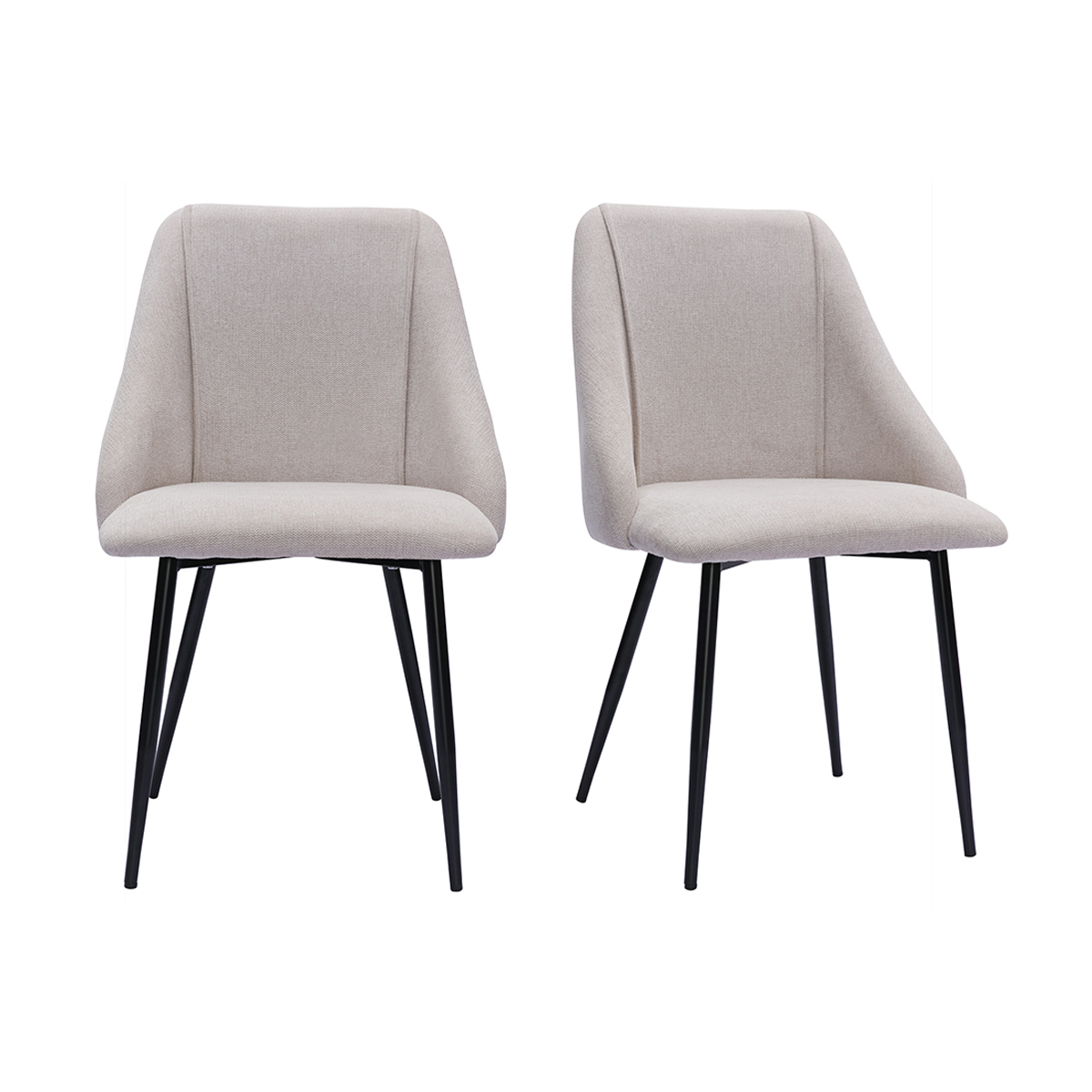 Chaises design (lot de 2) HIGGINS beige, MILIBOO