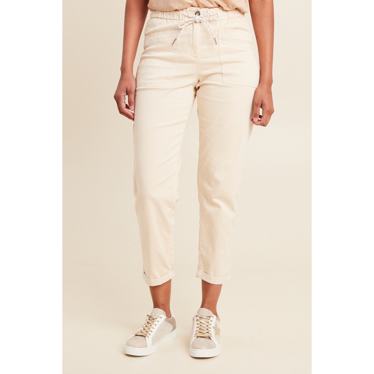Pantalon coupe droite à coulisse ivoire, BREAL