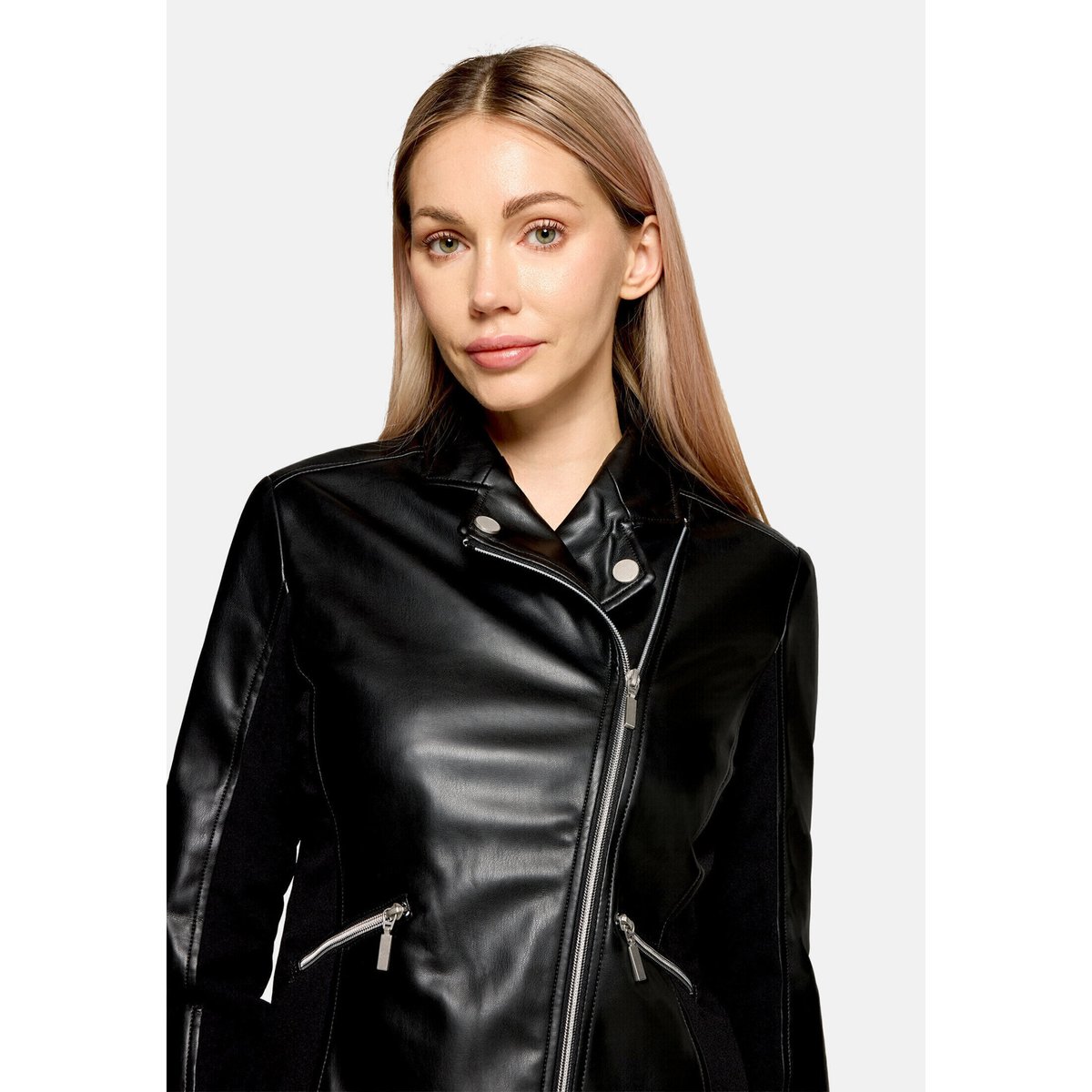 Veste de style motard à fermeture zippée noir, BETTY BARCLAY
