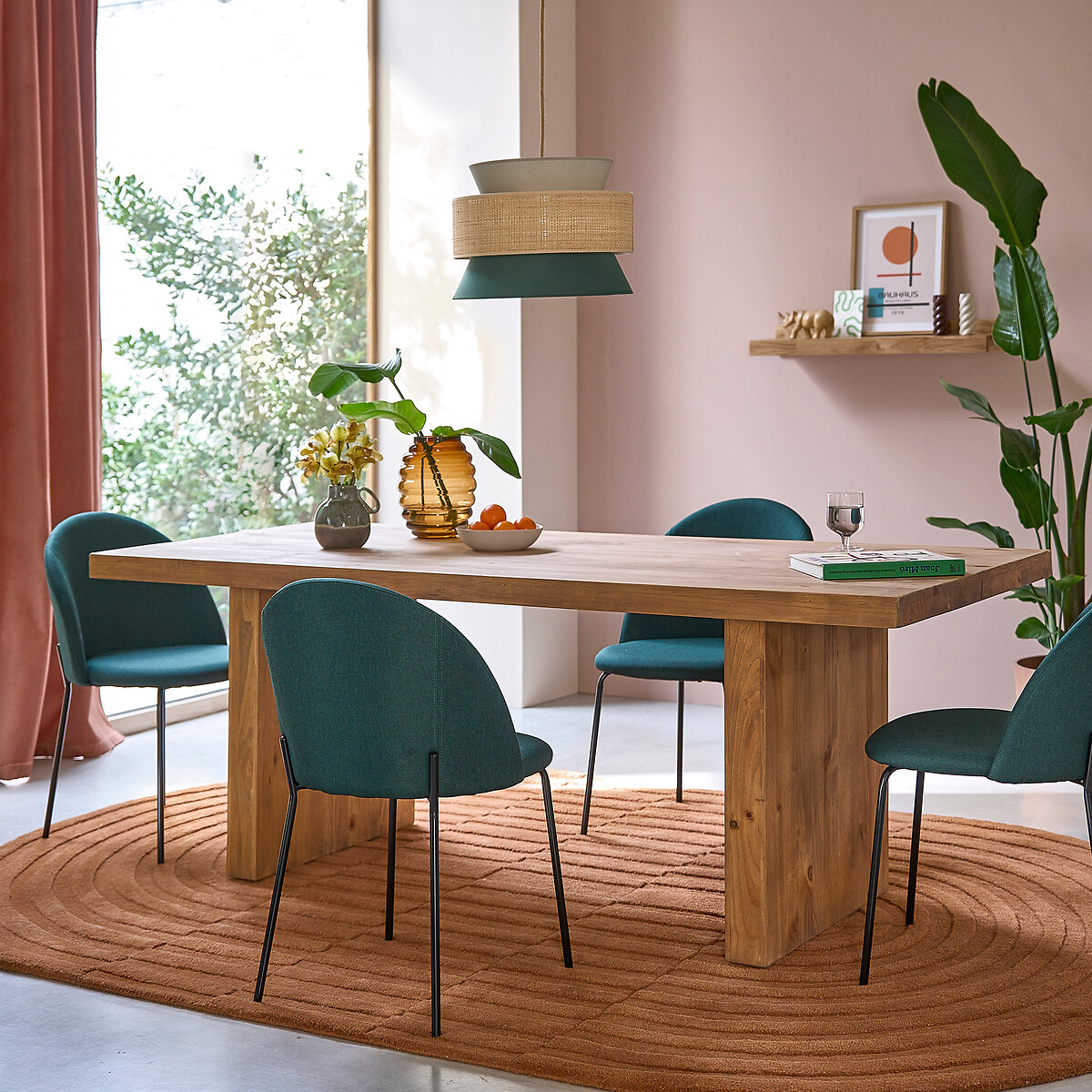 Table à manger, rectangulaire, en pin massif, 8 à 10 couverts, MALIO pin ciré, LA REDOUTE INTERIEURS