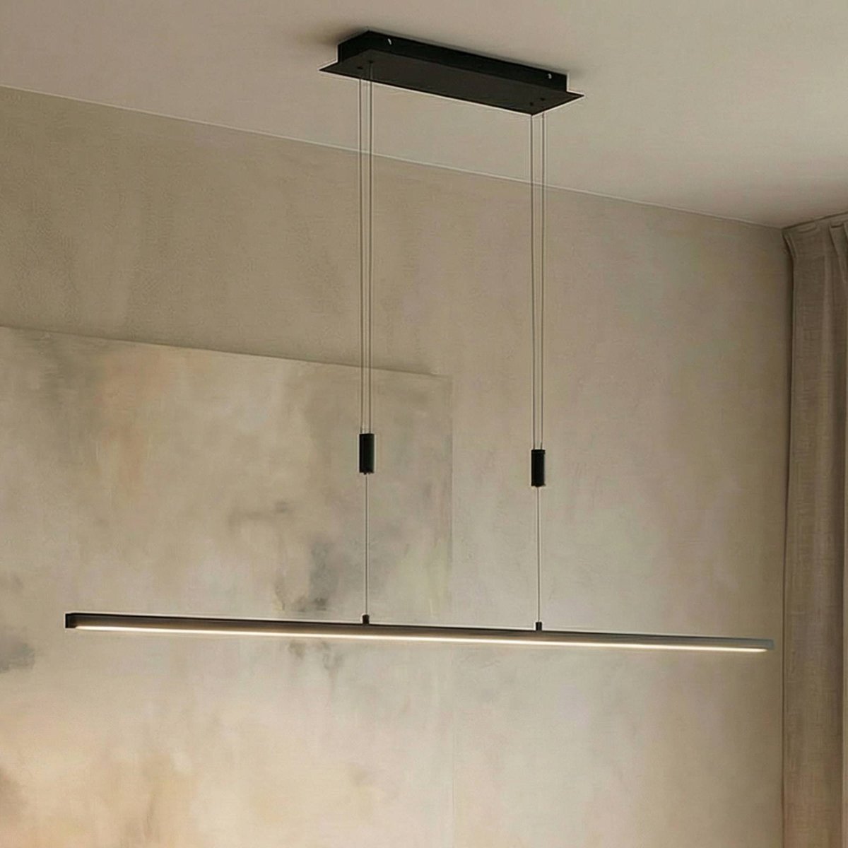 Suspension en aluminium moderneLED, Arneja noir mat, LINDBY