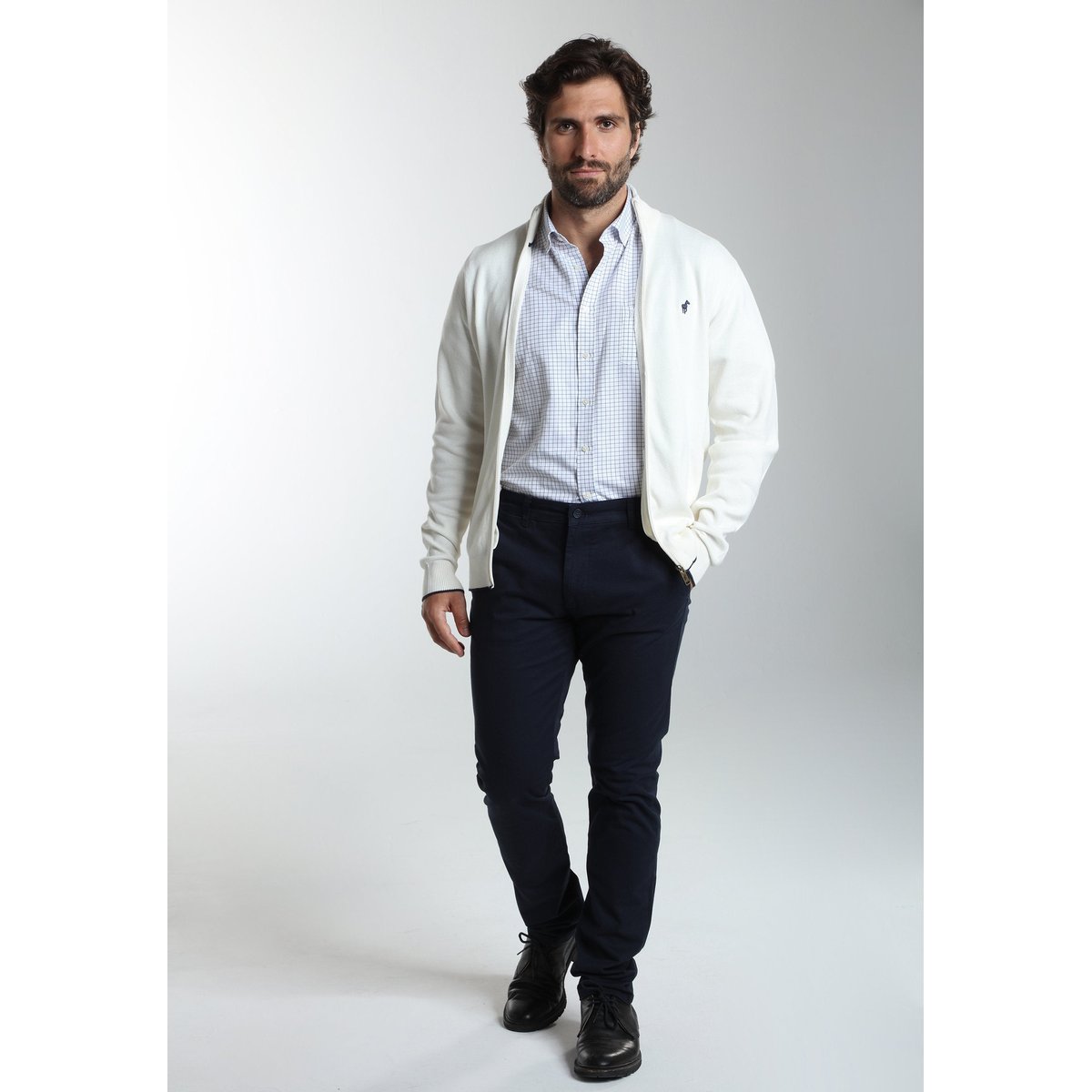Gilet manches longues coton MORGAN blanc, GENTLEMAN FARMER