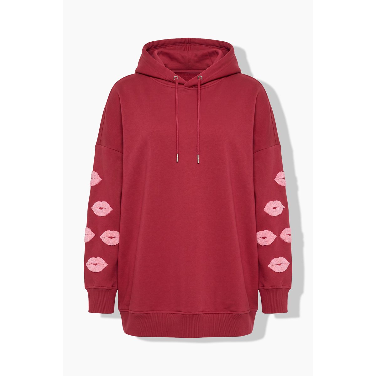 Sweat-shirt à capuche, coupe oversize rouge foncé, STUDIO UNTOLD