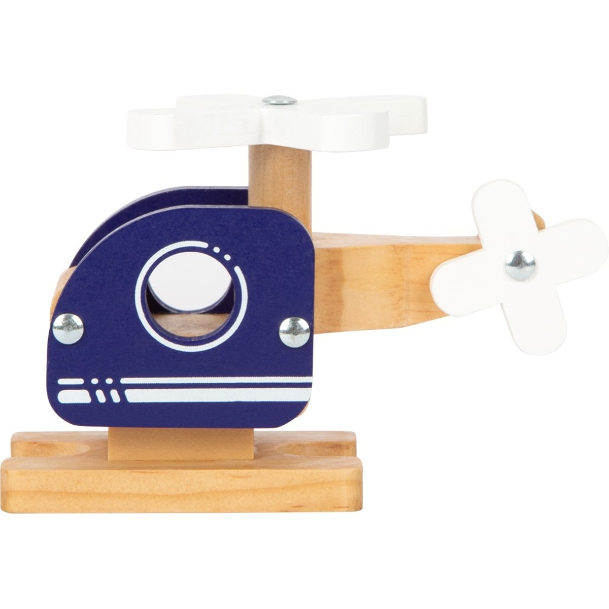 Hélicoptère en bois bleu, SMALL FOOT COMPANY