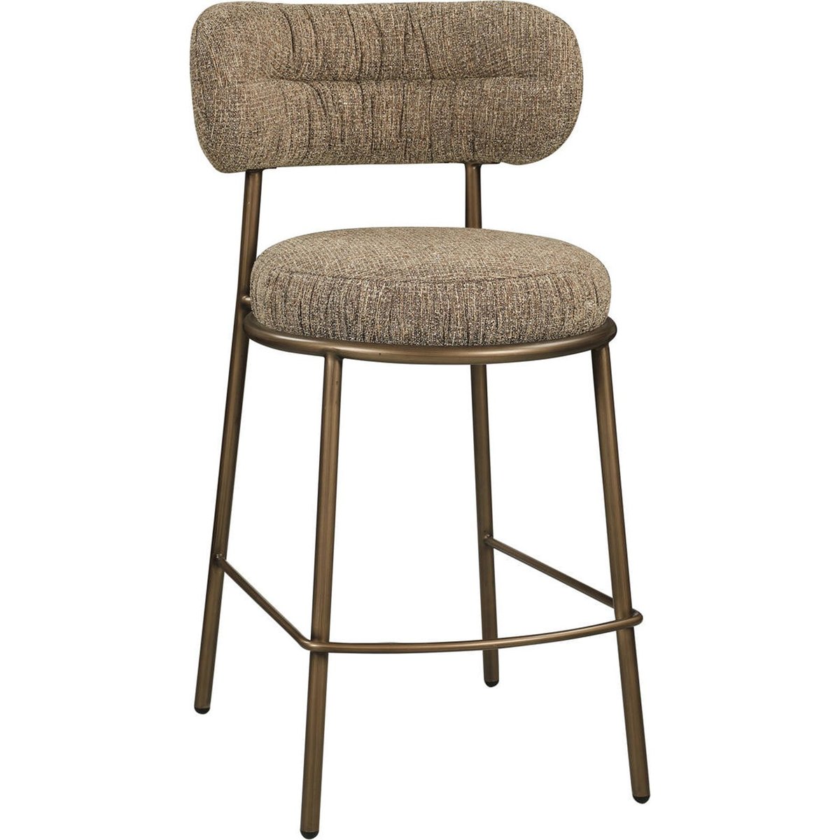 Tabouret de comptoir en tweed marron tweed, RECOLLECTION