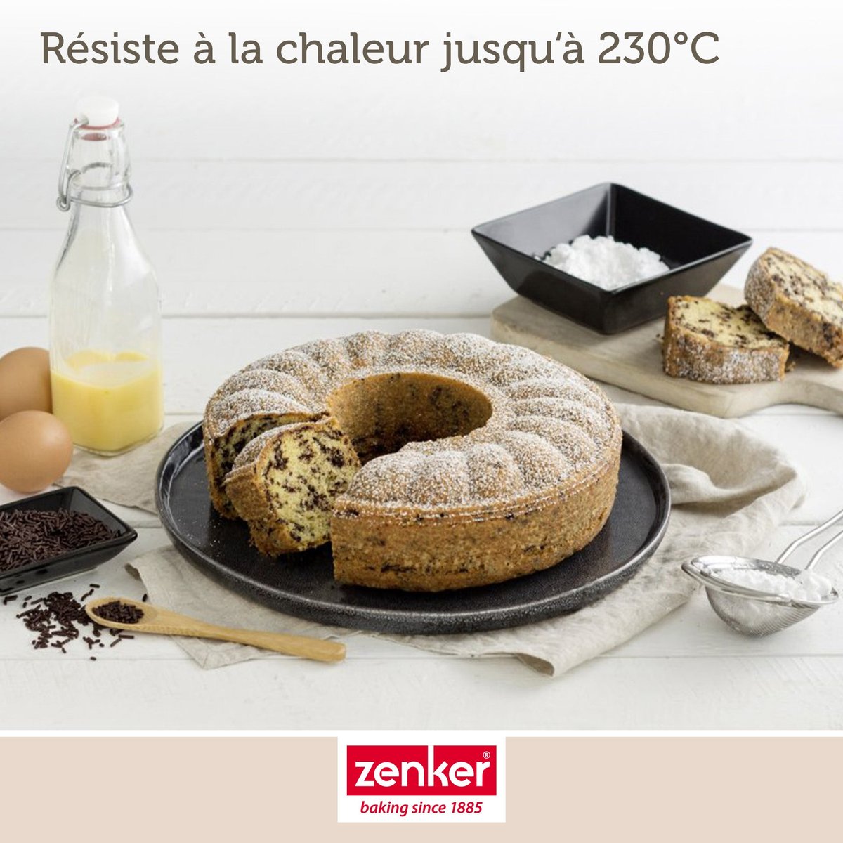 Lot de 2 moules à gâteaux 28/28/6,5 cm Black metallic Black noir, ZENKER