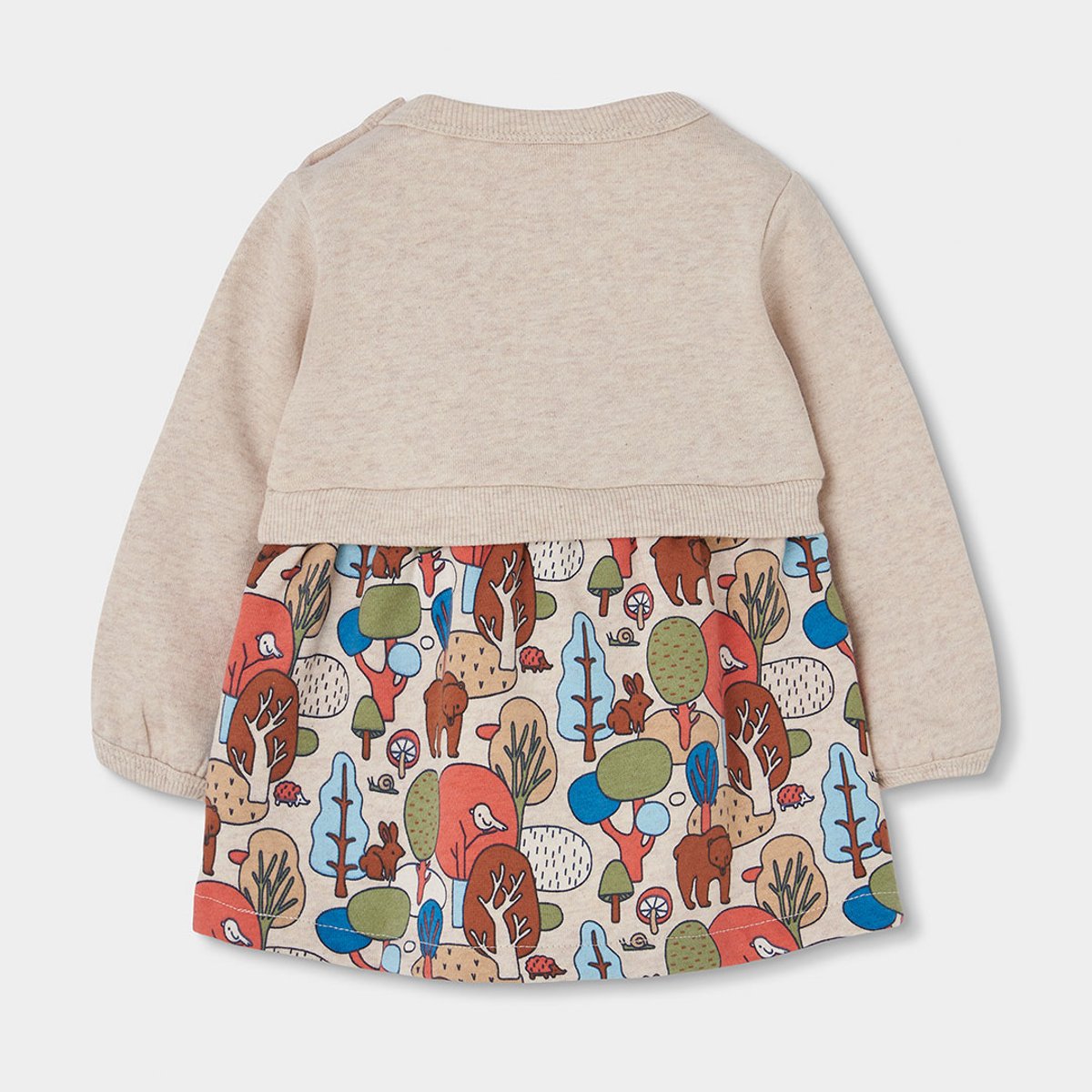 Robe molleton imprimé forêt bébé marron, BOBOLI